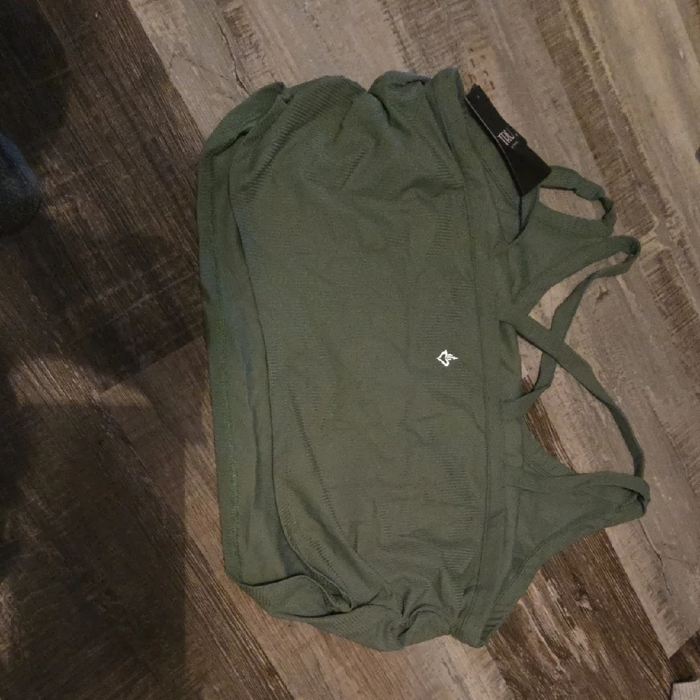 torrid Olive Ribbed Racerback Tank Top - Picture 2 of 3